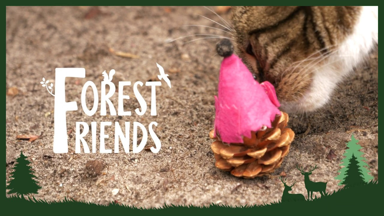 Forest Friends Mouse Violett - Handgemachtes Katzenspielzeug Aus Echtem Tannenzapfen Filz Und Madnip Jagdinstinkt Fördert by Hoffreund