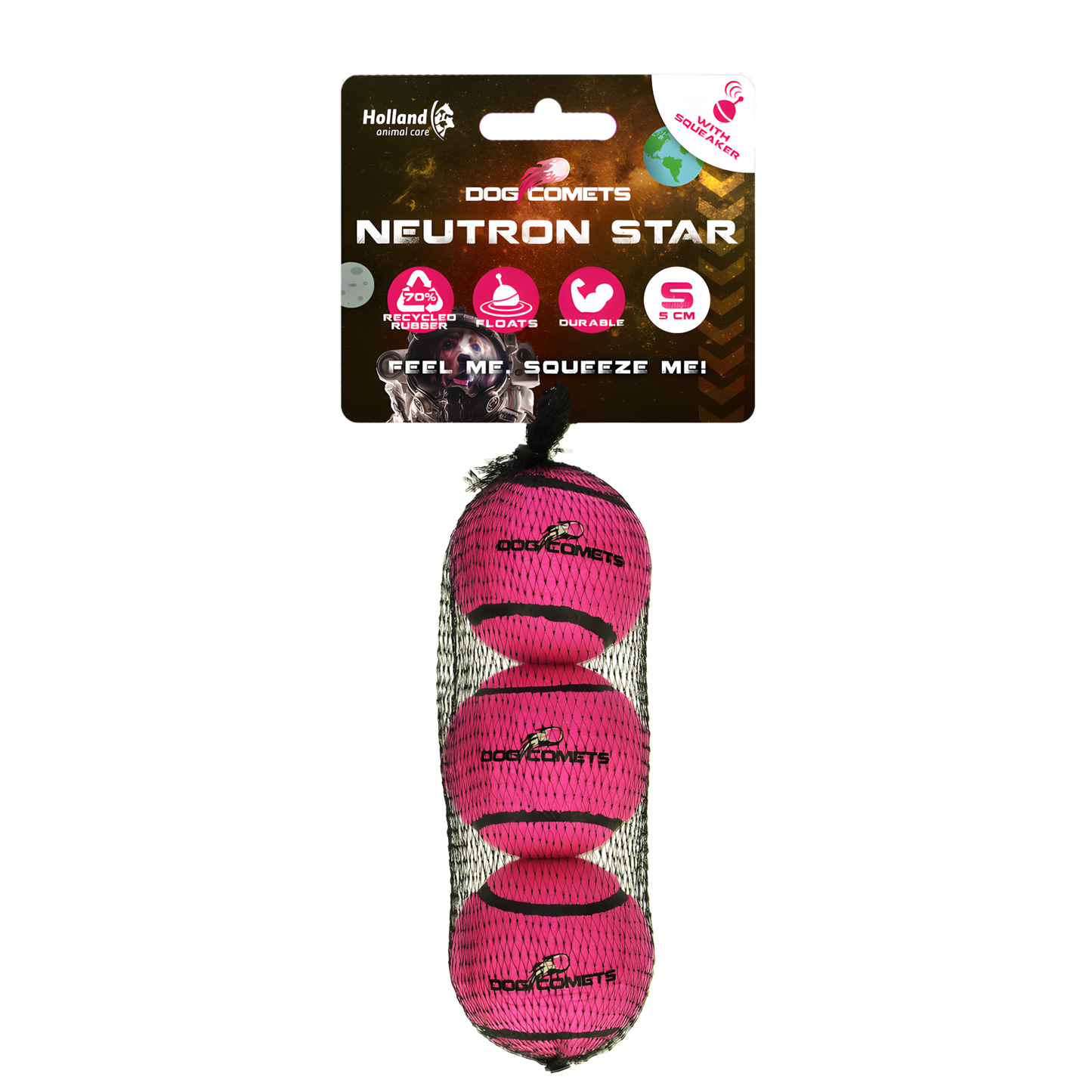 Dog Comets Neutron Star Tennisball Mit Quietscher S Rosa (3-pack) by Hoffreund
