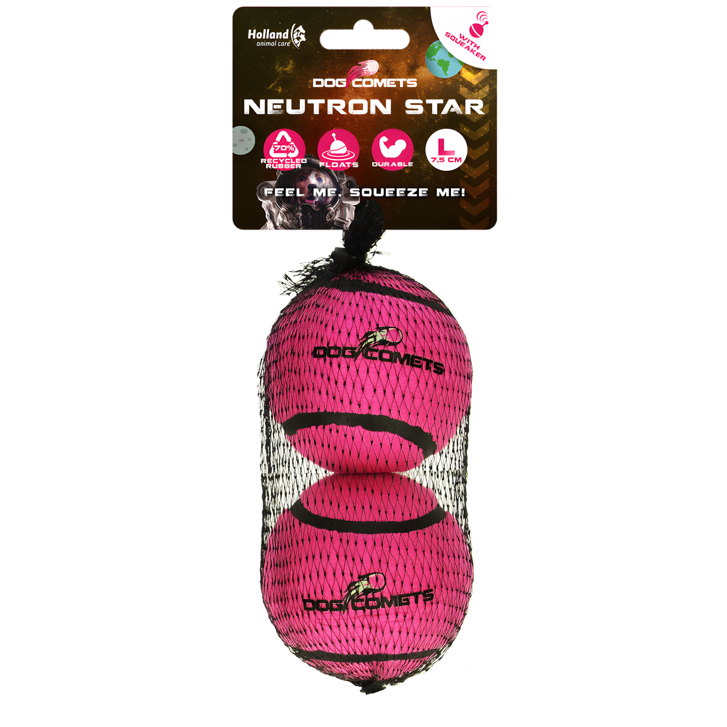Dog Comets Neutron Star Tennisball Mit Quietscher L Rosa (2-pack) by Hoffreund