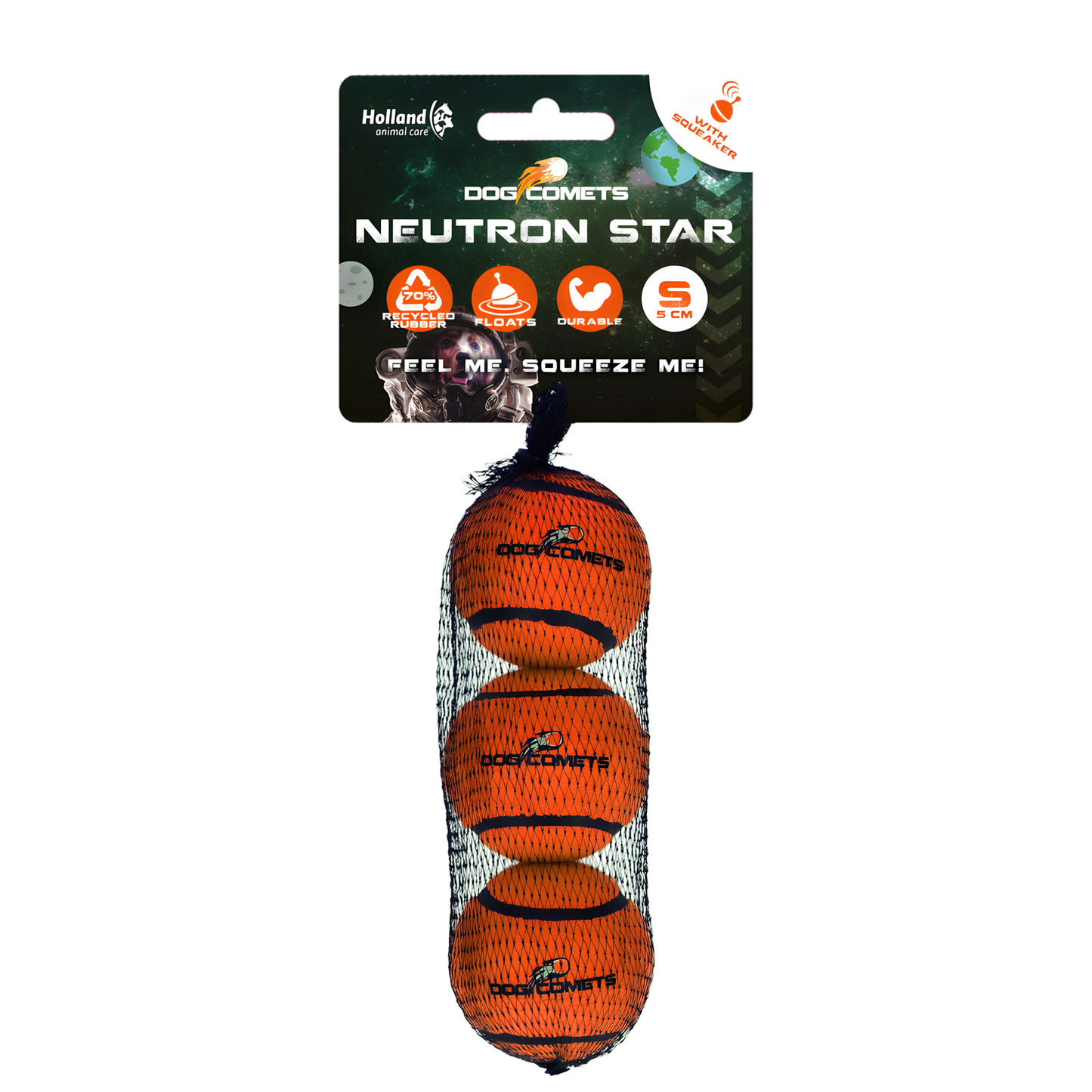 Dog Comets Neutron Star Tennisball Mit Quietscher S Orange (3-pack) by Hoffreund
