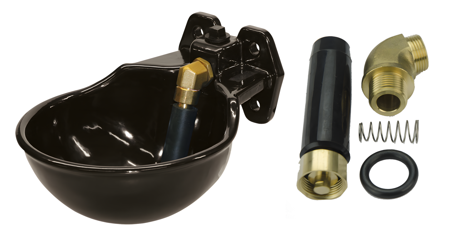 Tränkebecken + Rohrventil emailliert Kompletter Satz