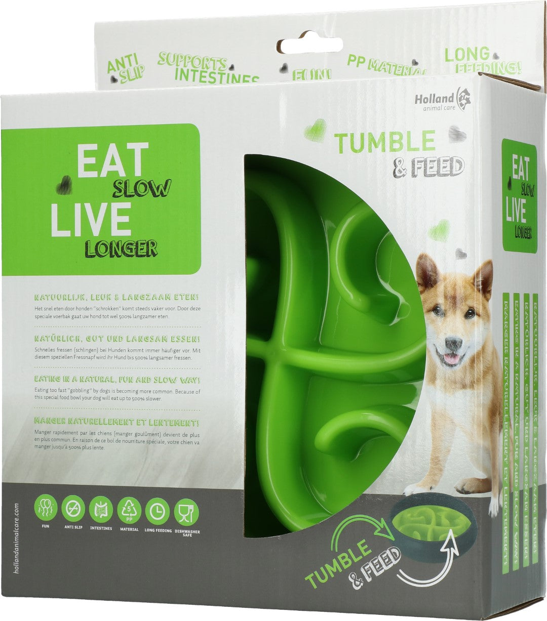 Eat Slow Live Longer Tumble Feeder Grün