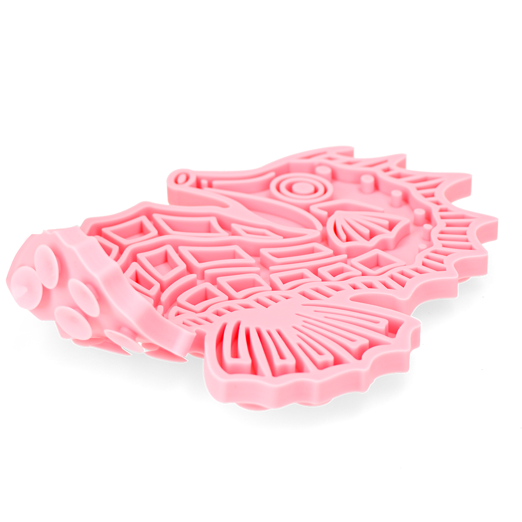 Eat Slow Live Longer Lick Mat Seahorse Rosa