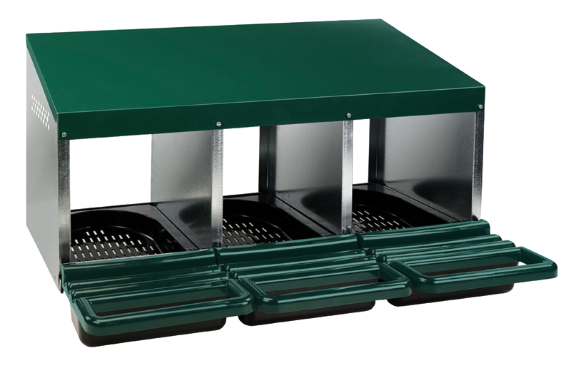 Gaun Geflügel Legenest Plastikboden 3 Fächer (Bis zu 15 Hennen)