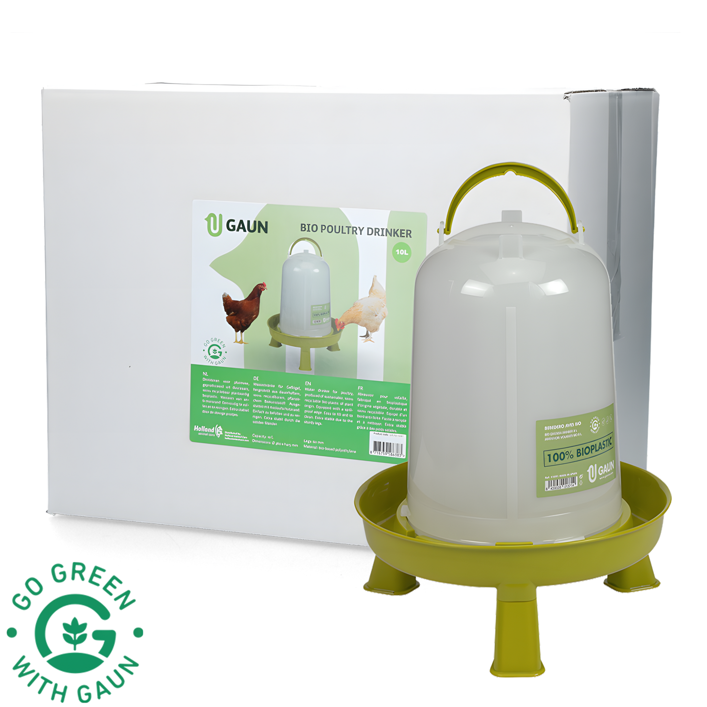 Gaun Geflügel Tränke Bio mit Ständer Limonengrün 10 l by Hoffreund