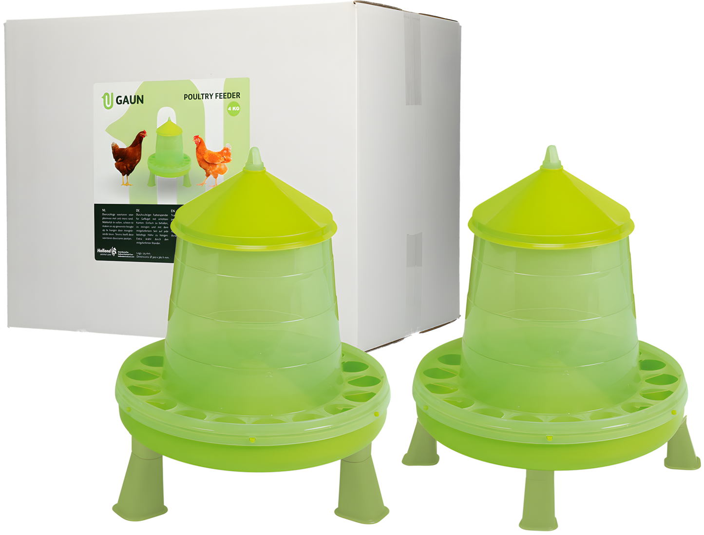 Gaun Geflügel Futterautomat mit Ständer Limonengrün 2 kg by Hoffreund