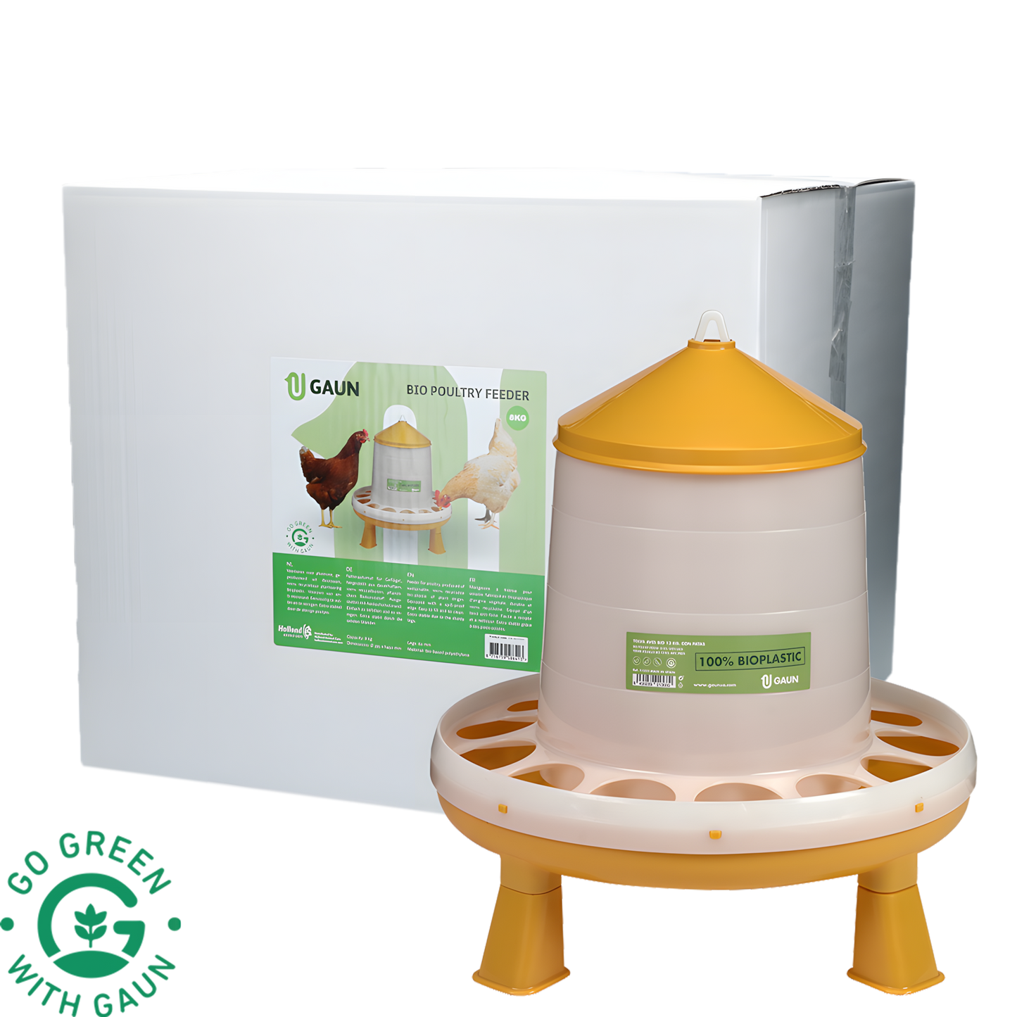 Gaun Geflügel Futterautomat mit Ständer Bio Limonengrün 8 kg by Hoffreund