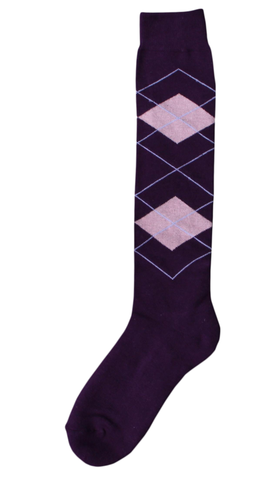 Kniestrumpf RE kariert lila/rosa 43-46