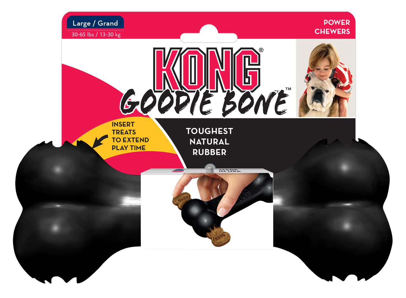 KONG Goodie Bone Schwarz L