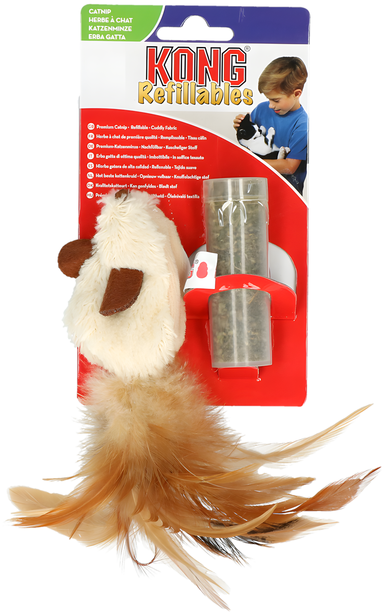 KONG Refillables Feather Mouse by Hoffreund