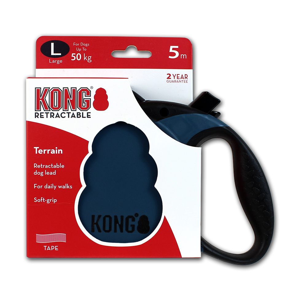 KONG Retractable Leash - Terrain Blau L