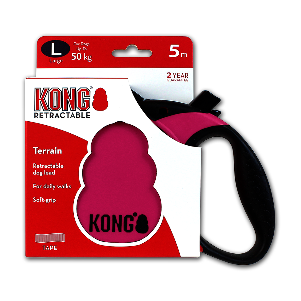 KONG Retractable Leash - Terrain Rosa L