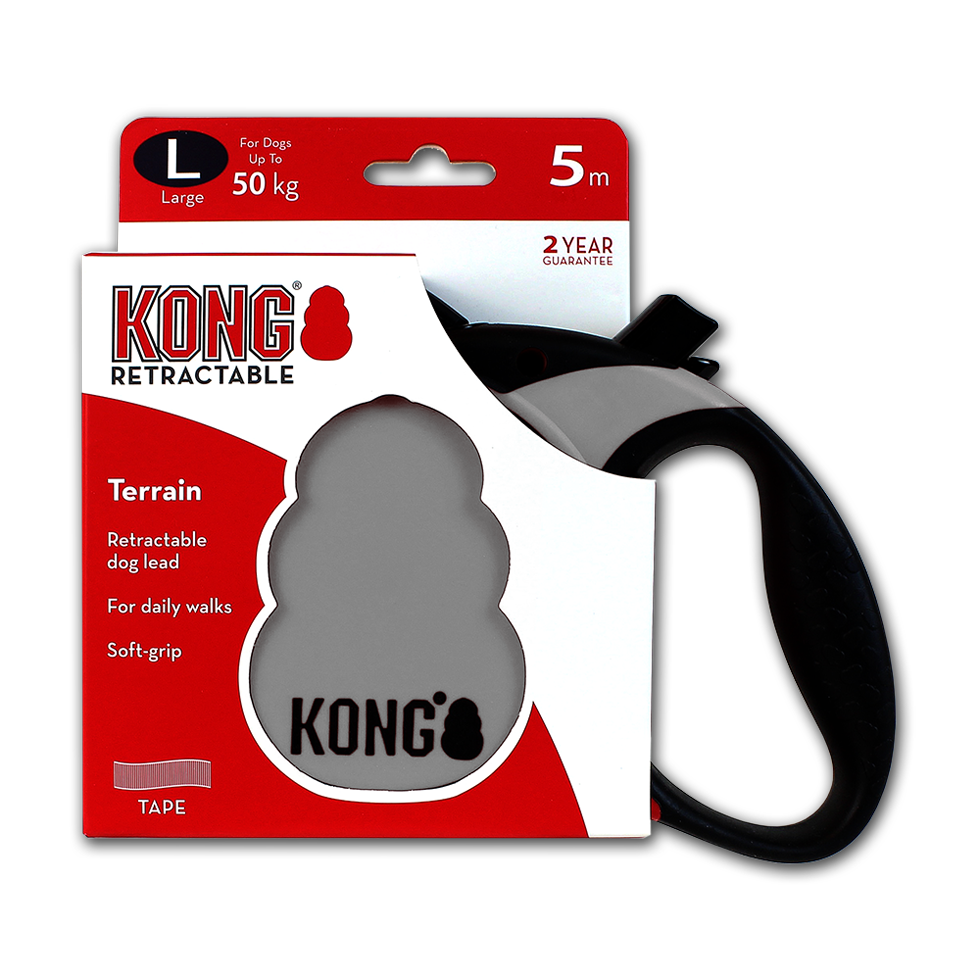 KONG Retractable Leash - Terrain Grau L
