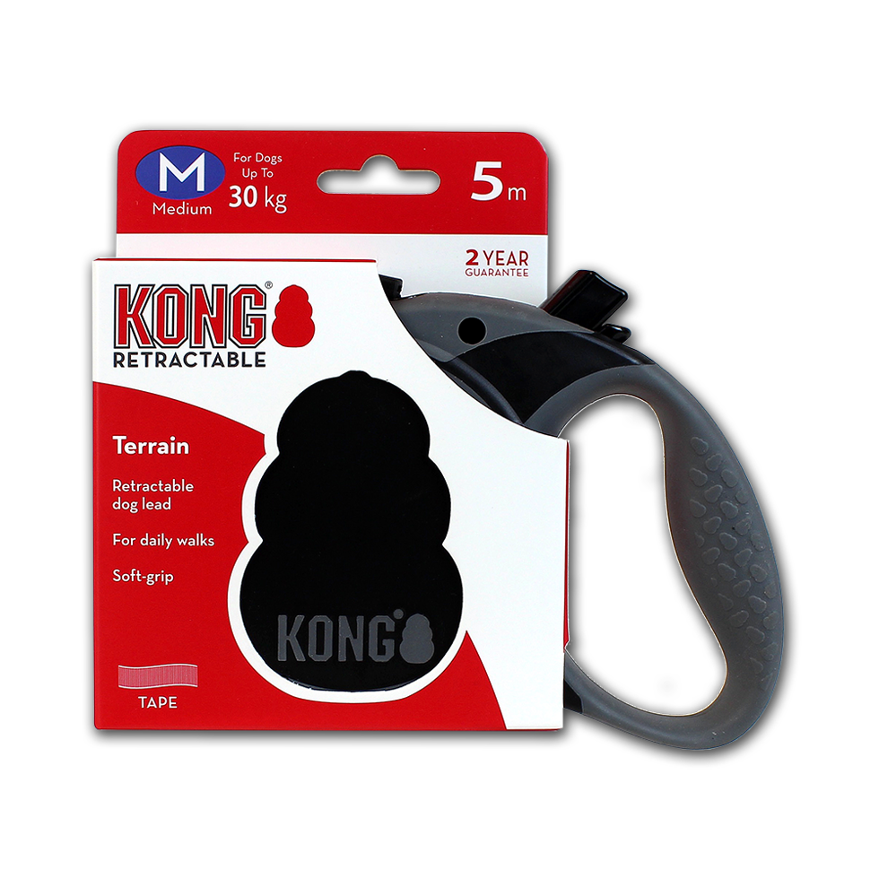 KONG Retractable Leash - Terrain Schwarz M
