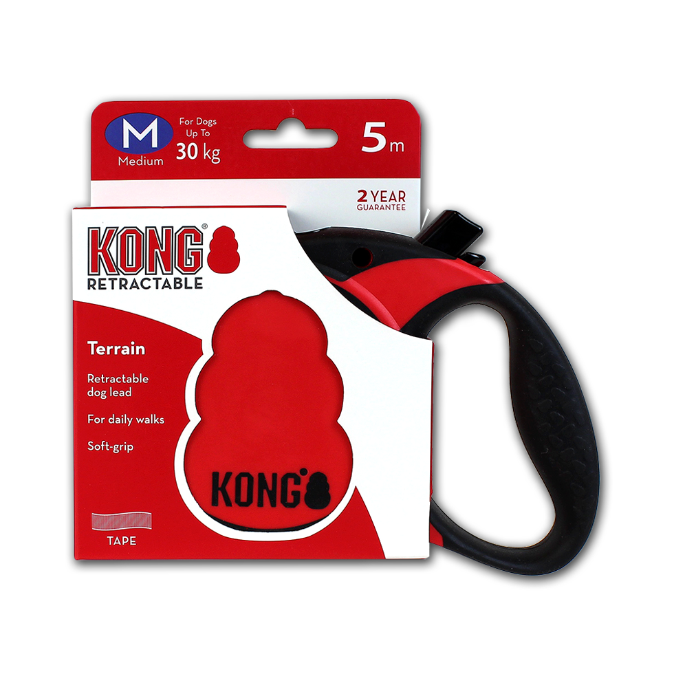 KONG Retractable Leash - Terrain Rot M