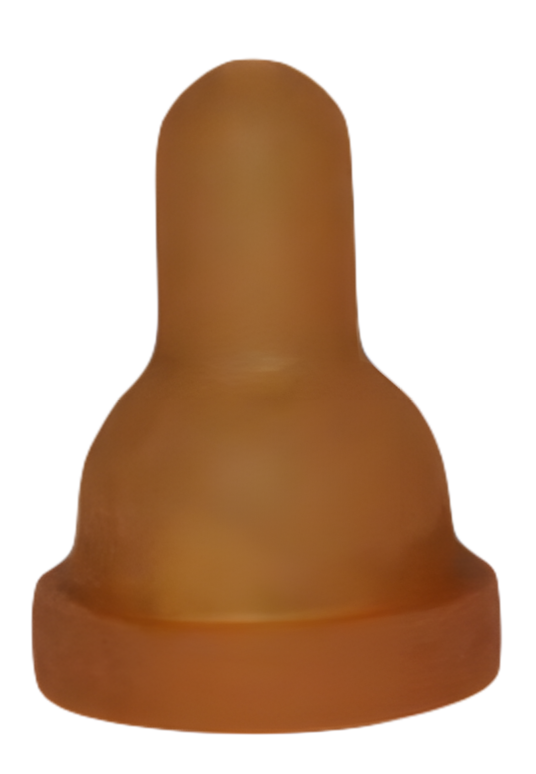 Lammeimer Ersatzsauger gelb/braun kurzes Model by Hoffreund