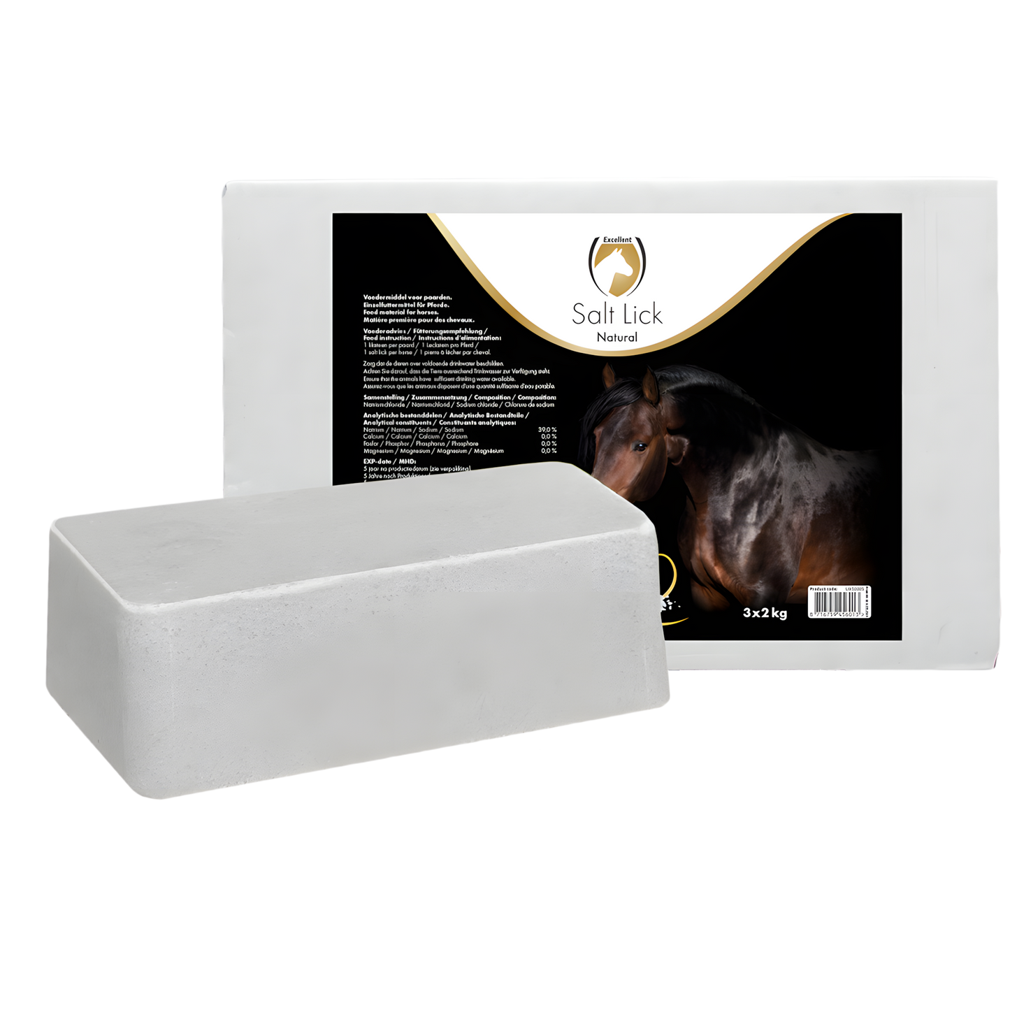 Excellent Horse Salt Lick Naturel 3 x 2 kg by Hoffreund