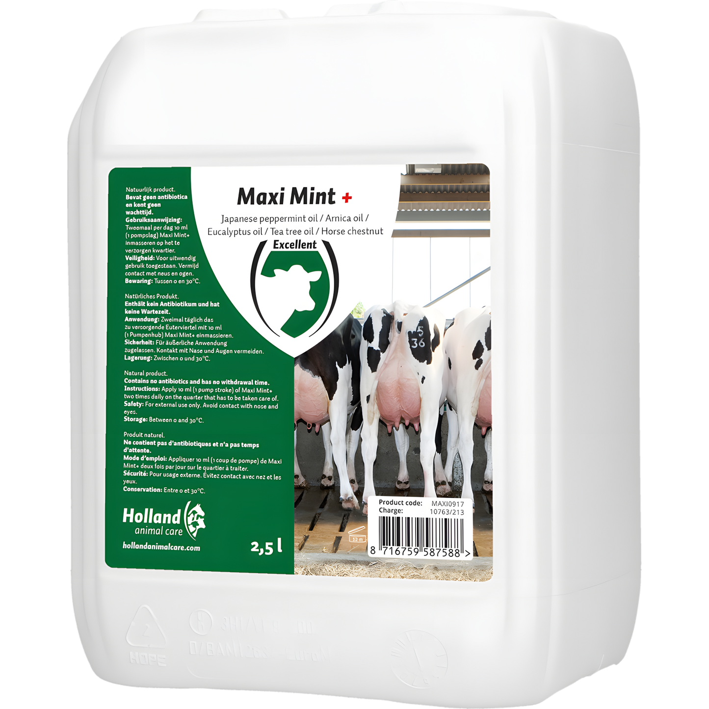 Excellent Maxi Mint+ Bulkverpackung Inkl Dosator 2,5 L - Innovatives Euterpflege Gel Für Milchkühe by Hoffreund