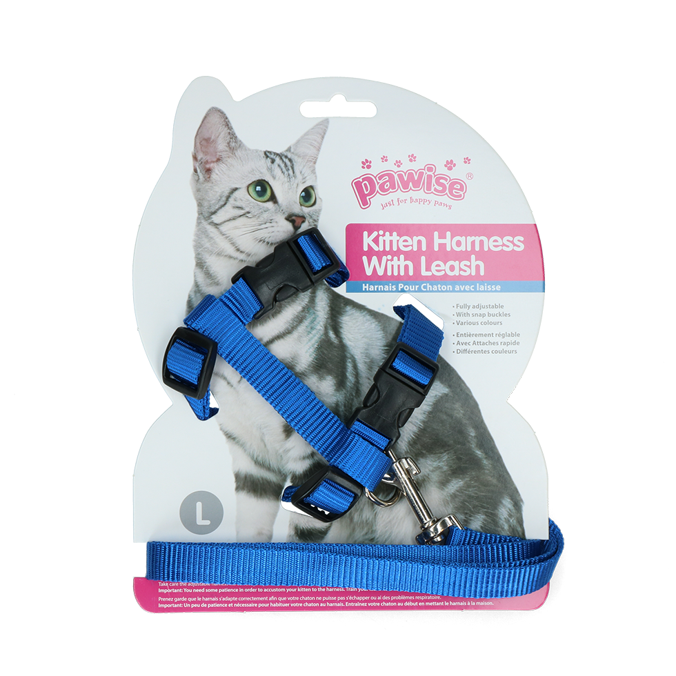Pawise Kitten Harness With Leash Red/Blue L