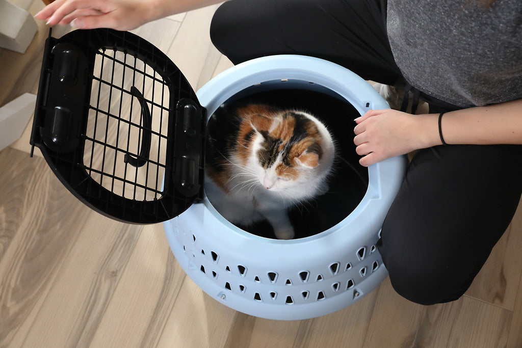 Petmate Get-A-Round Kennel For Cats Blue