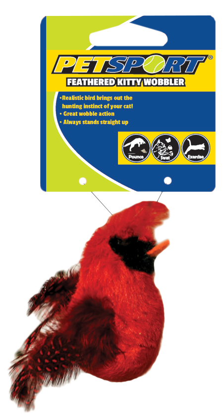 Petsport Feathered Kitty Wobbler Rot