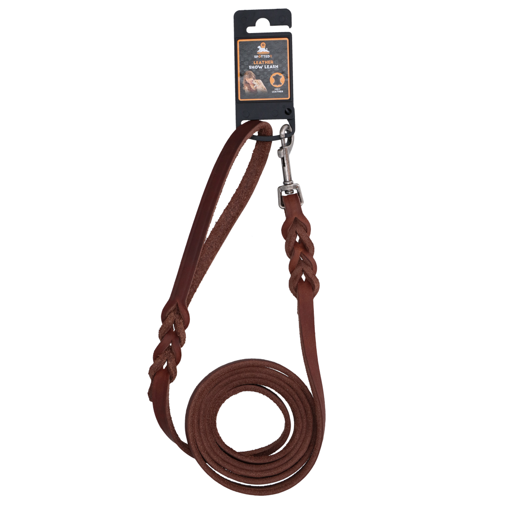 Spotted! Pro Leder Führleine Braun 1,2 x 180cm (Bolzenhaken)
