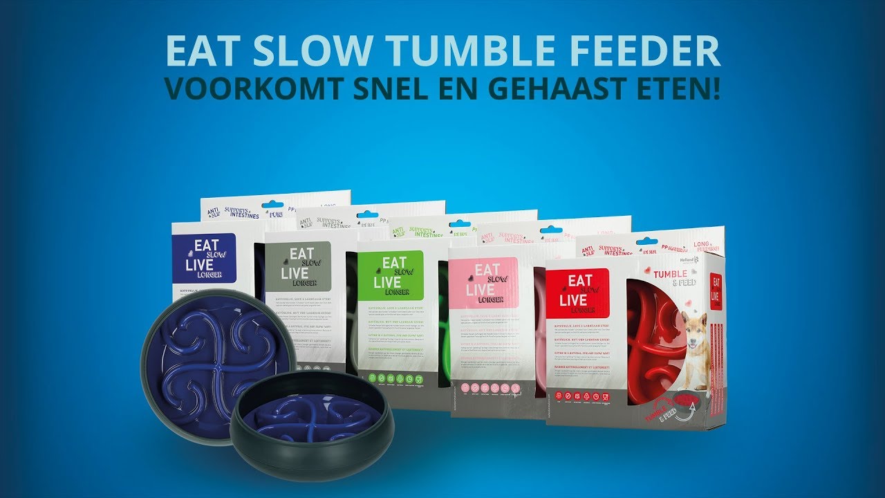 Eat Slow Live Longer Tumble Feeder Grau