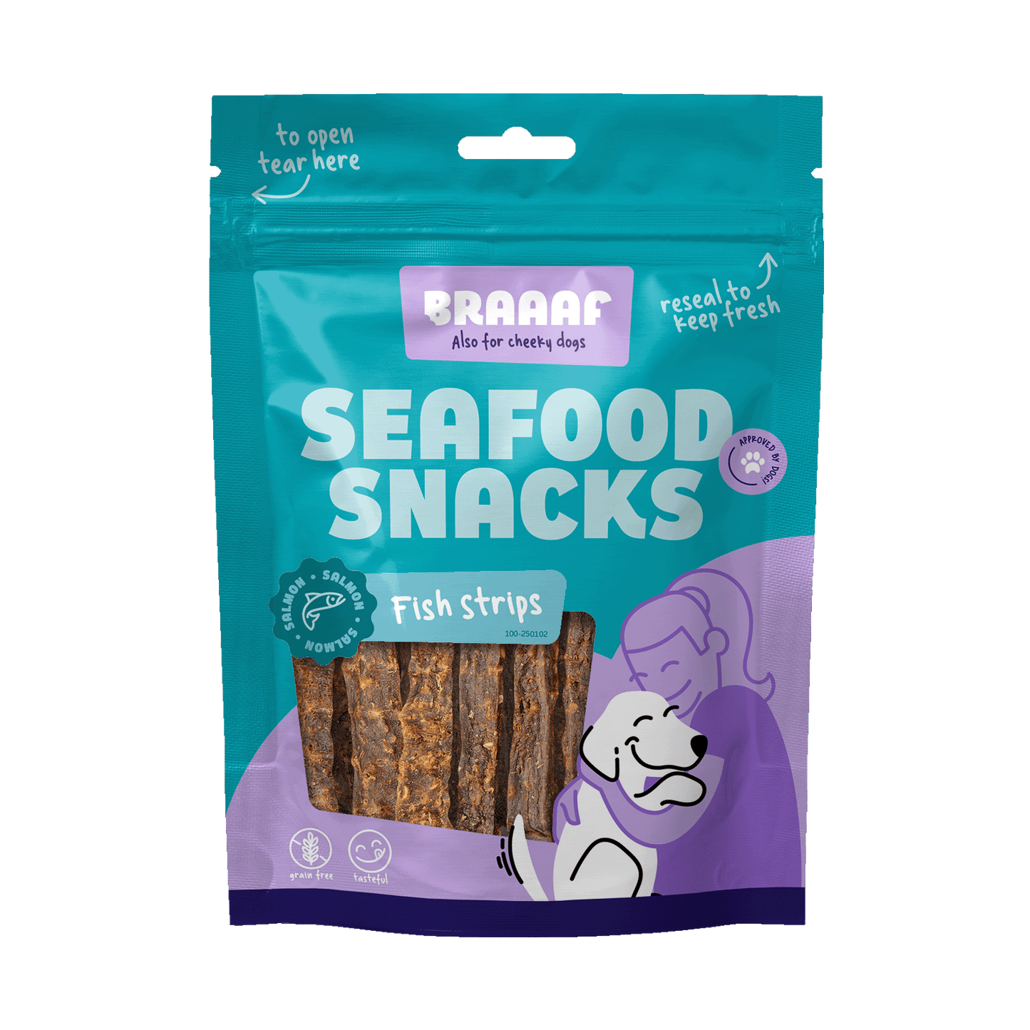 Braaaf Seafood Lach Fish Strips - 12 cm