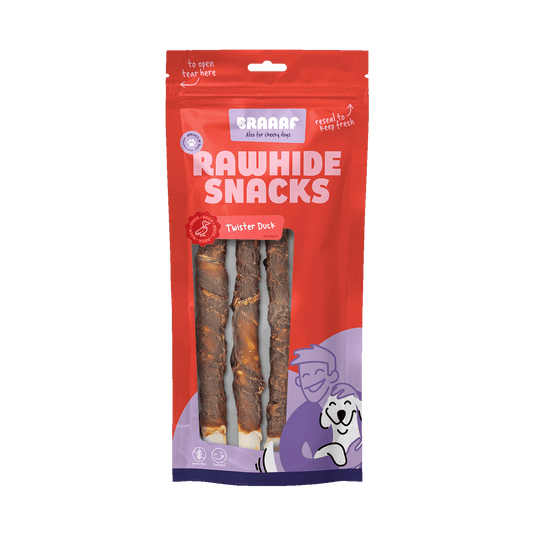 Braaaf Rawhide Twister Ente (3 St.) - 25 cm