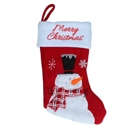 Weihnachtssocken Christmas Stocking Wooly Snowman