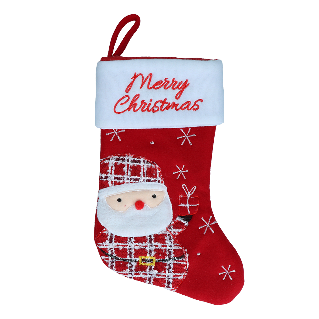 Weihnachtssocken Christmas Stocking Wooly Santa