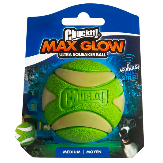 Chuckit! Max Glow Ultra Squeaker Ball M