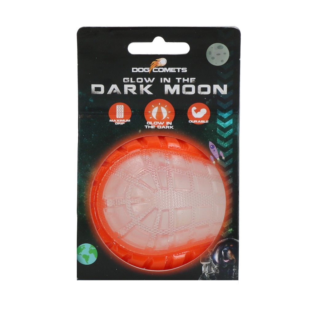 Dog Comets Glow In The Dark Moon Ball M Orange
