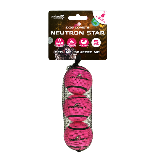 Dog Comets Neutron Star Tennisball Mit Quietscher S Rosa (3-pack)