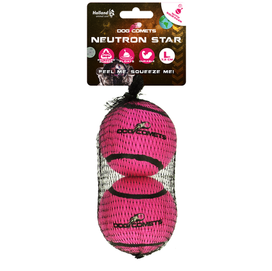 Dog Comets Neutron Star Tennisball Mit Quietscher L Rosa (2-pack)