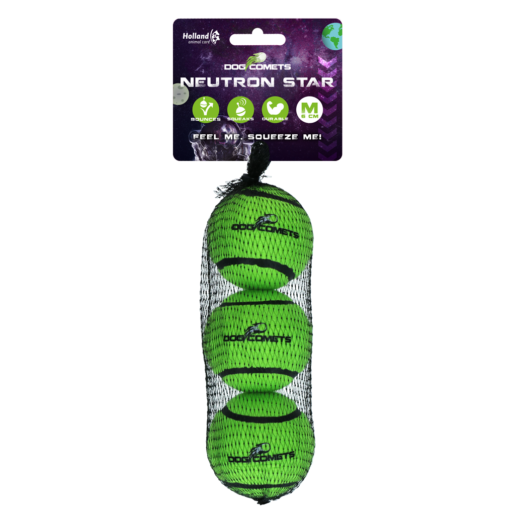 Dog Comets Neutron Star Tennisball Mit Quietscher M Grün (3-pack)