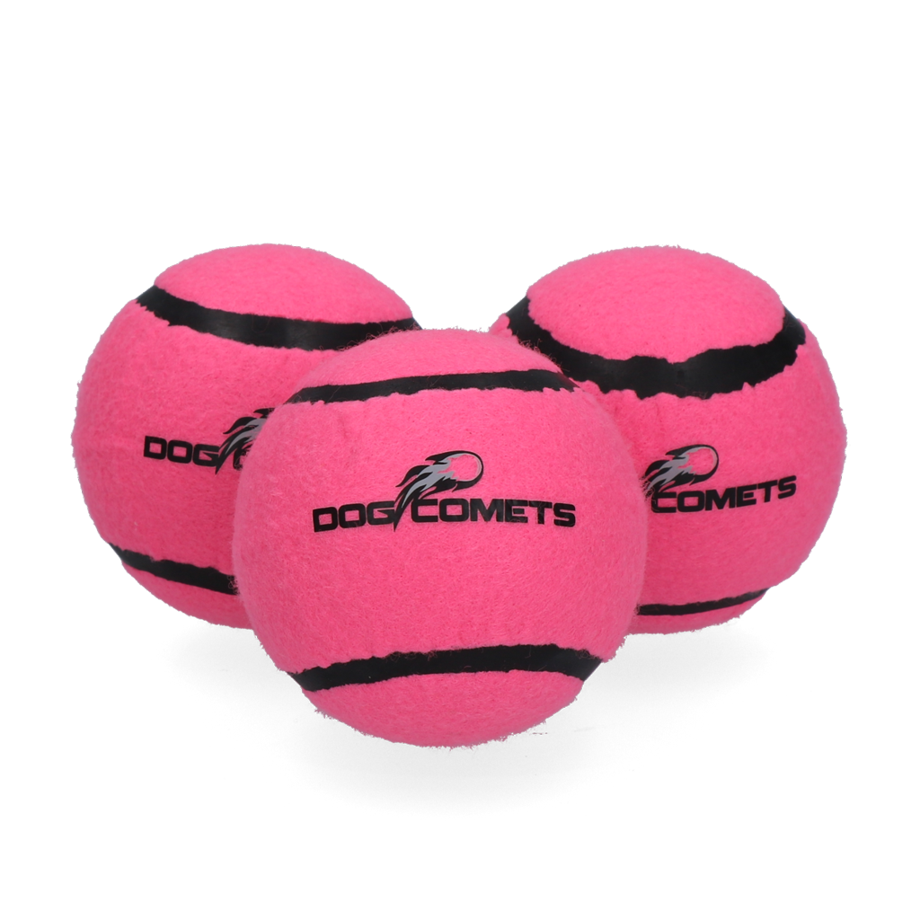 Dog Comets Starlight Tennisball M Rosa (3-pack)
