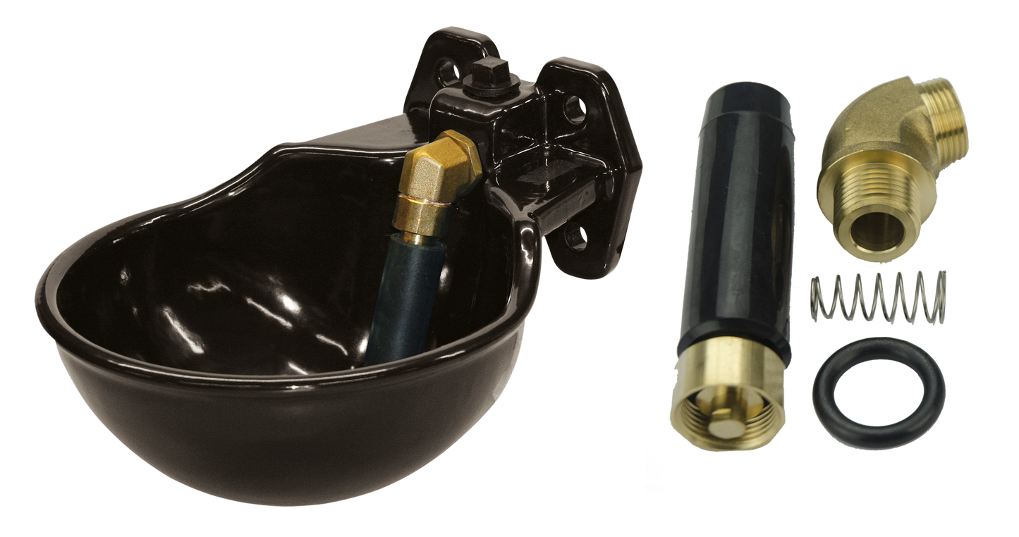 Tränkebecken + Rohrventil emailliert Kompletter Satz