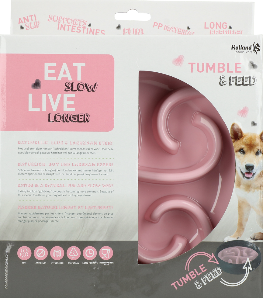 Eat Slow Live Longer Tumble Feeder Rosa
