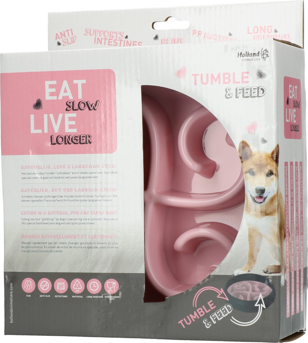 Eat Slow Live Longer Tumble Feeder Rosa