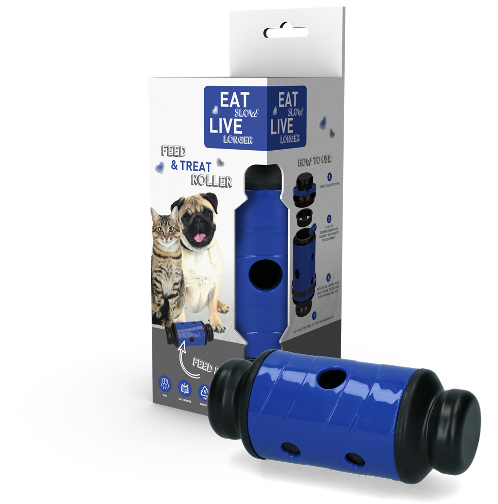 Eat Slow Live Longer Feed & Treat Roller Blau S