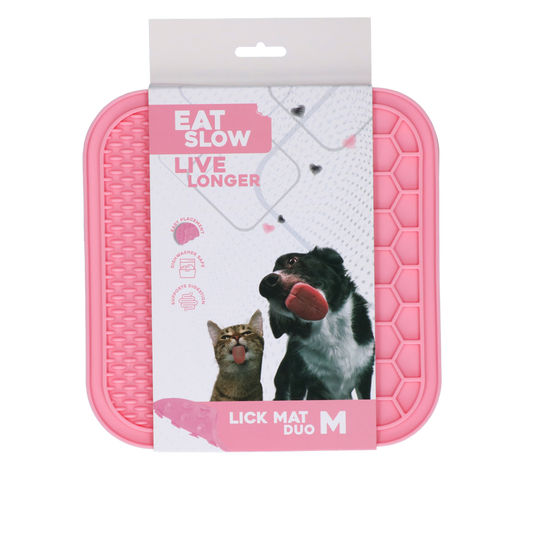 Eat Slow Live Longer Lick Mat Duo M Rosa