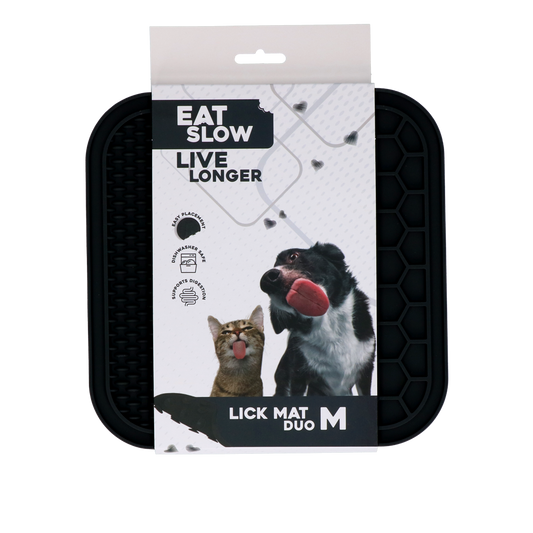 Eat Slow Live Longer Lick Mat Duo M Grau