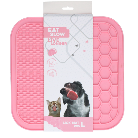 Eat Slow Live Longer Lick Mat Duo L Rosa