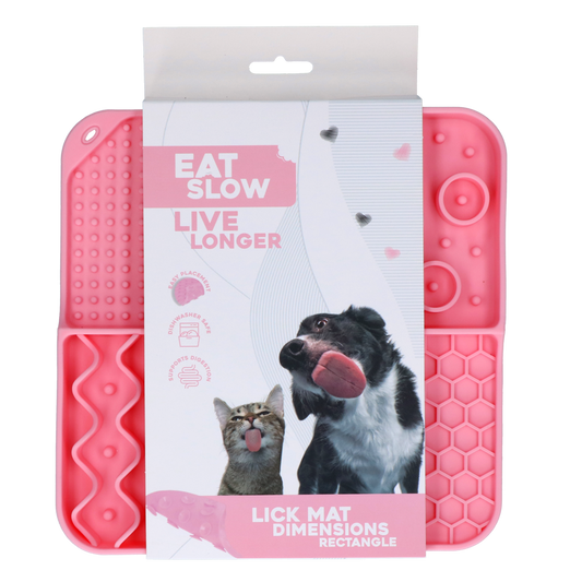 Eat Slow Live Longer Lick Mat Dimensions Rectangle Rosa