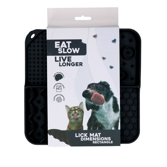 Eat Slow Live Longer Lick Mat Dimensions Rectangle Grau
