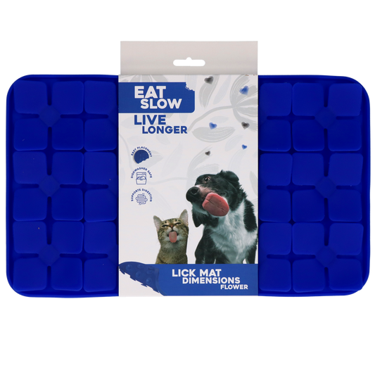Eat Slow Live Longer Lick Mat Dimensions Flower Blau