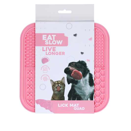 Eat Slow Live Longer Lick Mat Quad Rosa