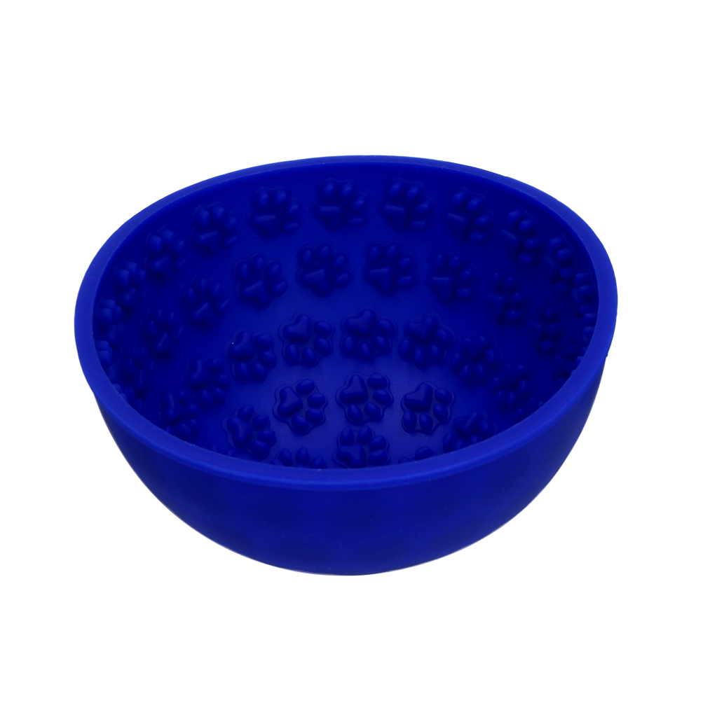 Eat Slow Live Longer Lick Mat Wobble Bowl Blau
