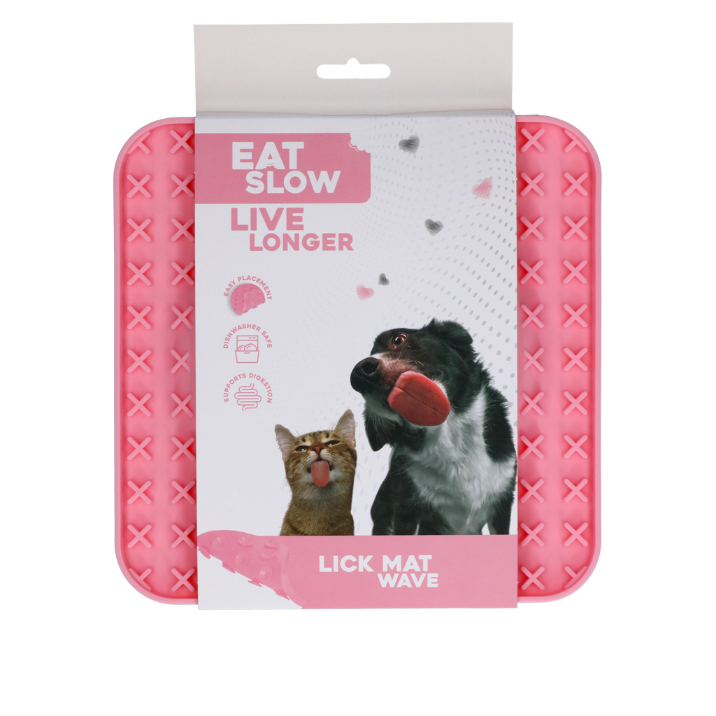 Eat Slow Live Longer Lick Mat Wave Rosa